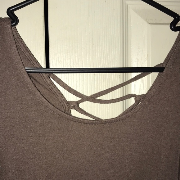 Bodysuit (brown/tan) color.Crisscross open back!! - Picture 2 of 5